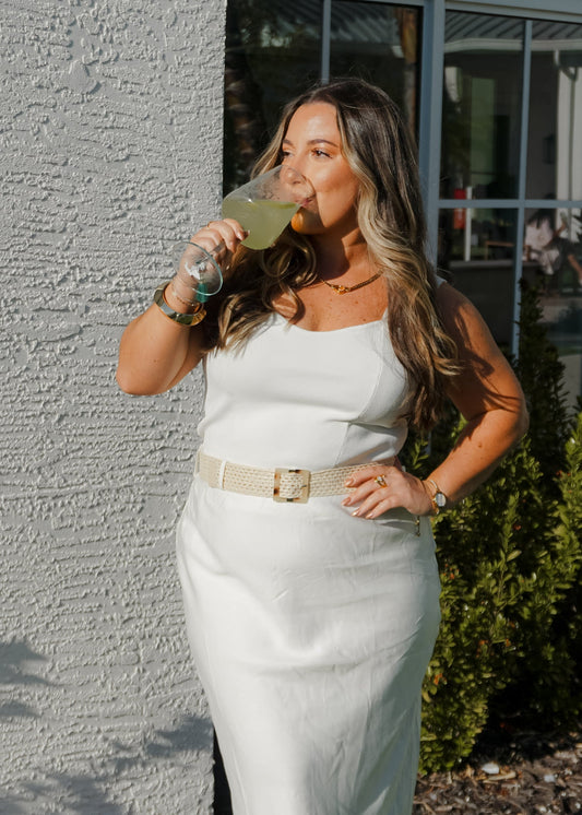 Timeless White Sweetheart Knit Sweater Tank