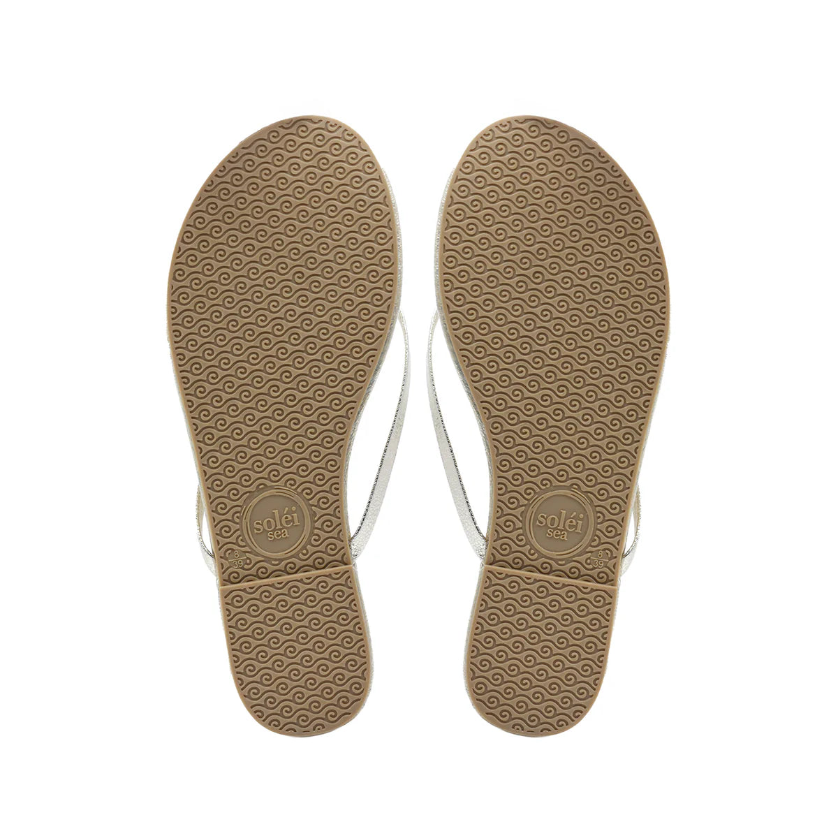 Gold Faux Leather Flip Flops