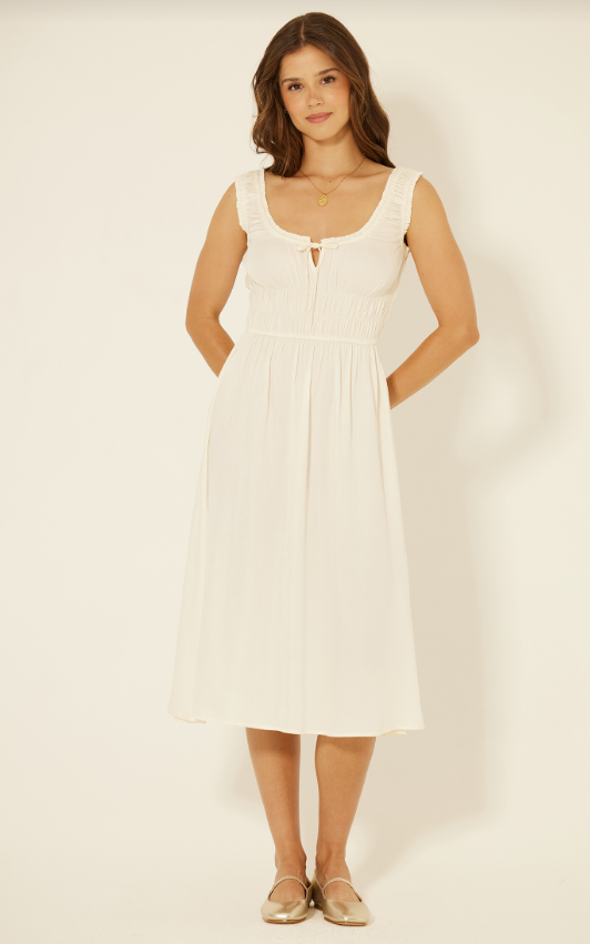 Smocked Waist Midi Dress