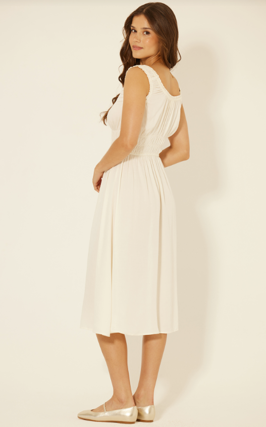 Smocked Waist Midi Dress
