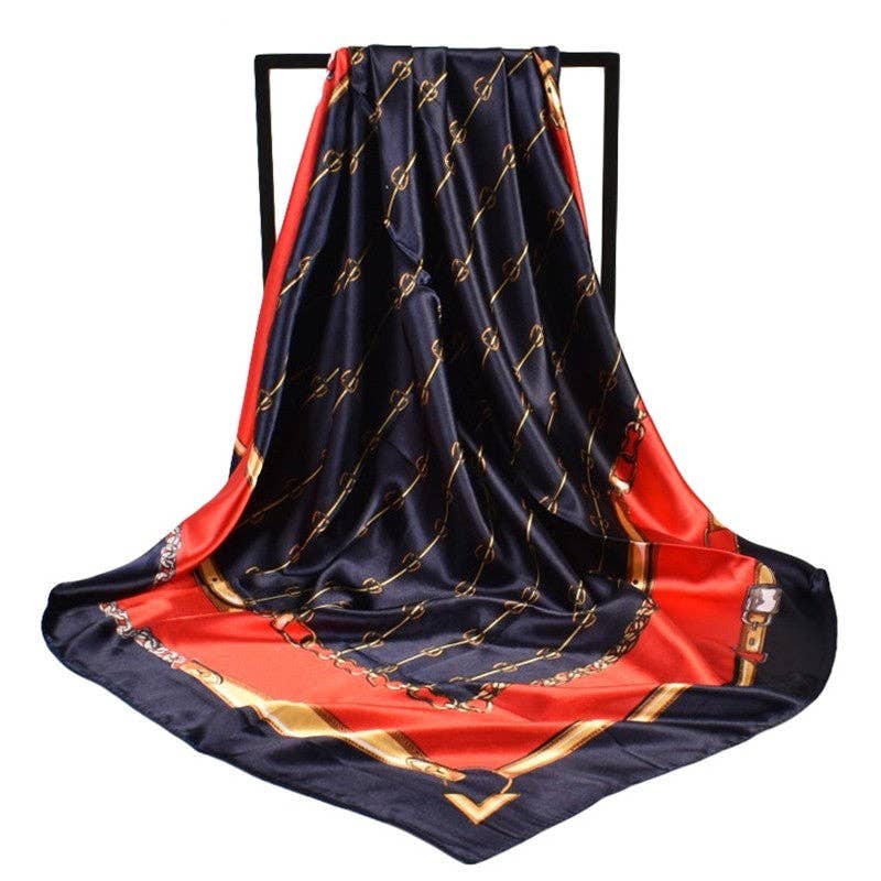 Horsebit Border Satin Scarf