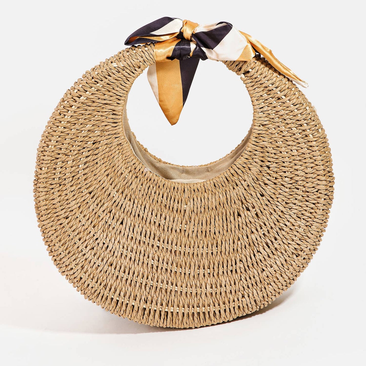 Round Straw Braided Circle Bag