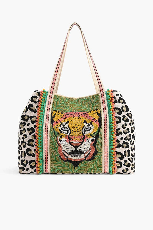Leopard Embellished Tote