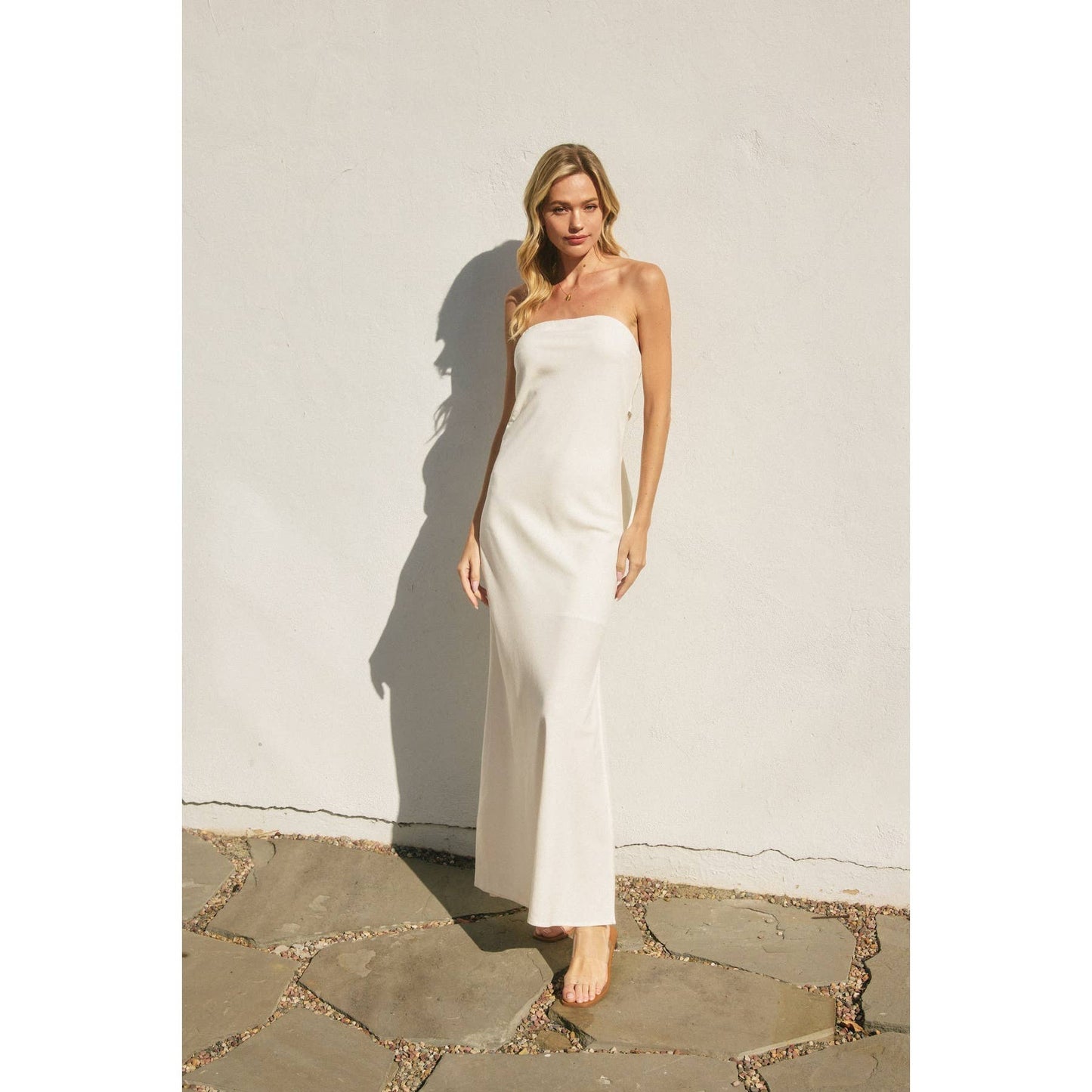 Strapless Bias Cut Maxi Dress