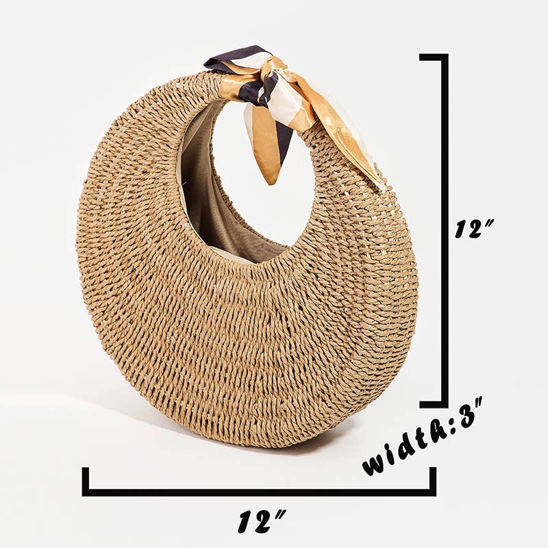 Round Straw Braided Circle Bag