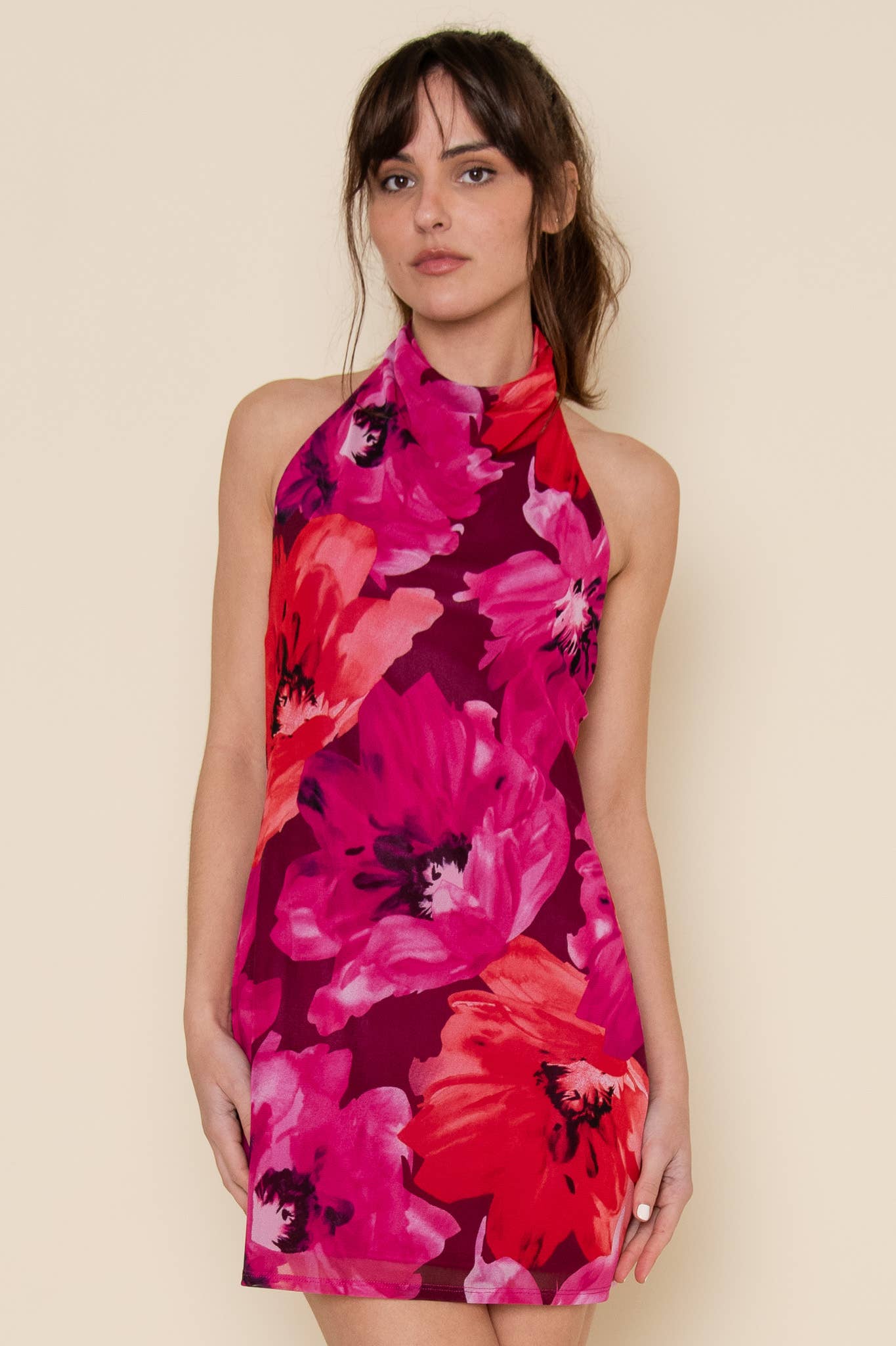 Mock Neck Mini Dress