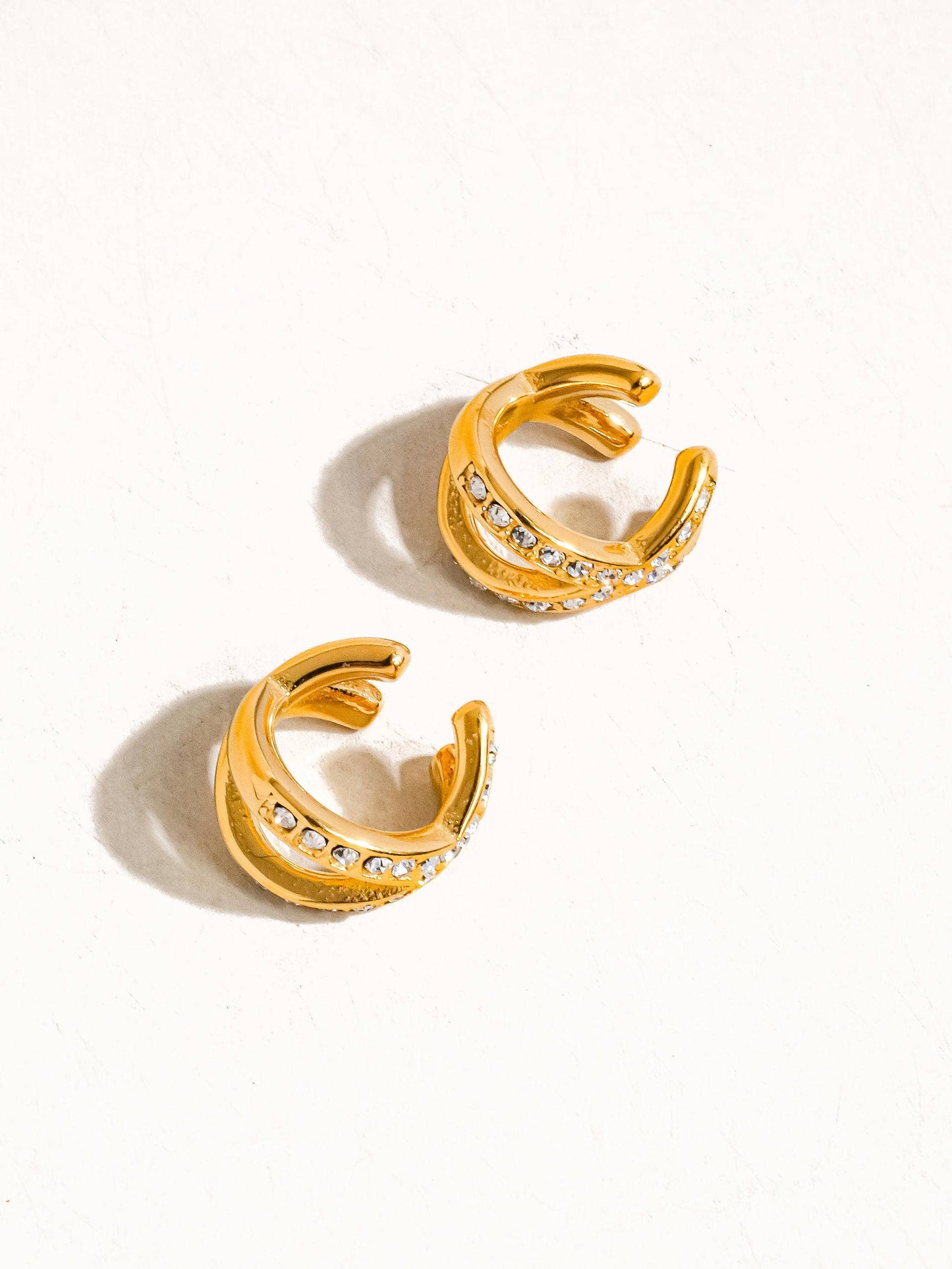 Gold Non-Tarnish X CZ Ear Cuff