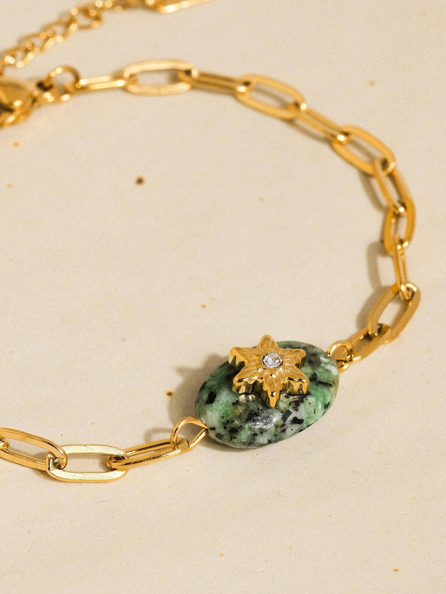 Peacock Stone Star Chain Bracelet