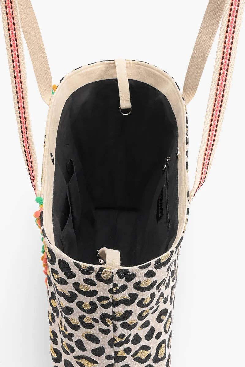 Leopard Embellished Tote