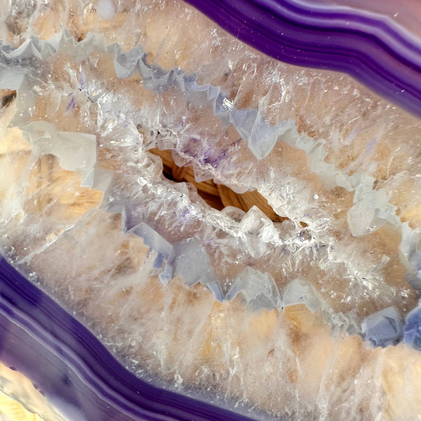 Straw Clutch with One of a Kind Purple Agate |