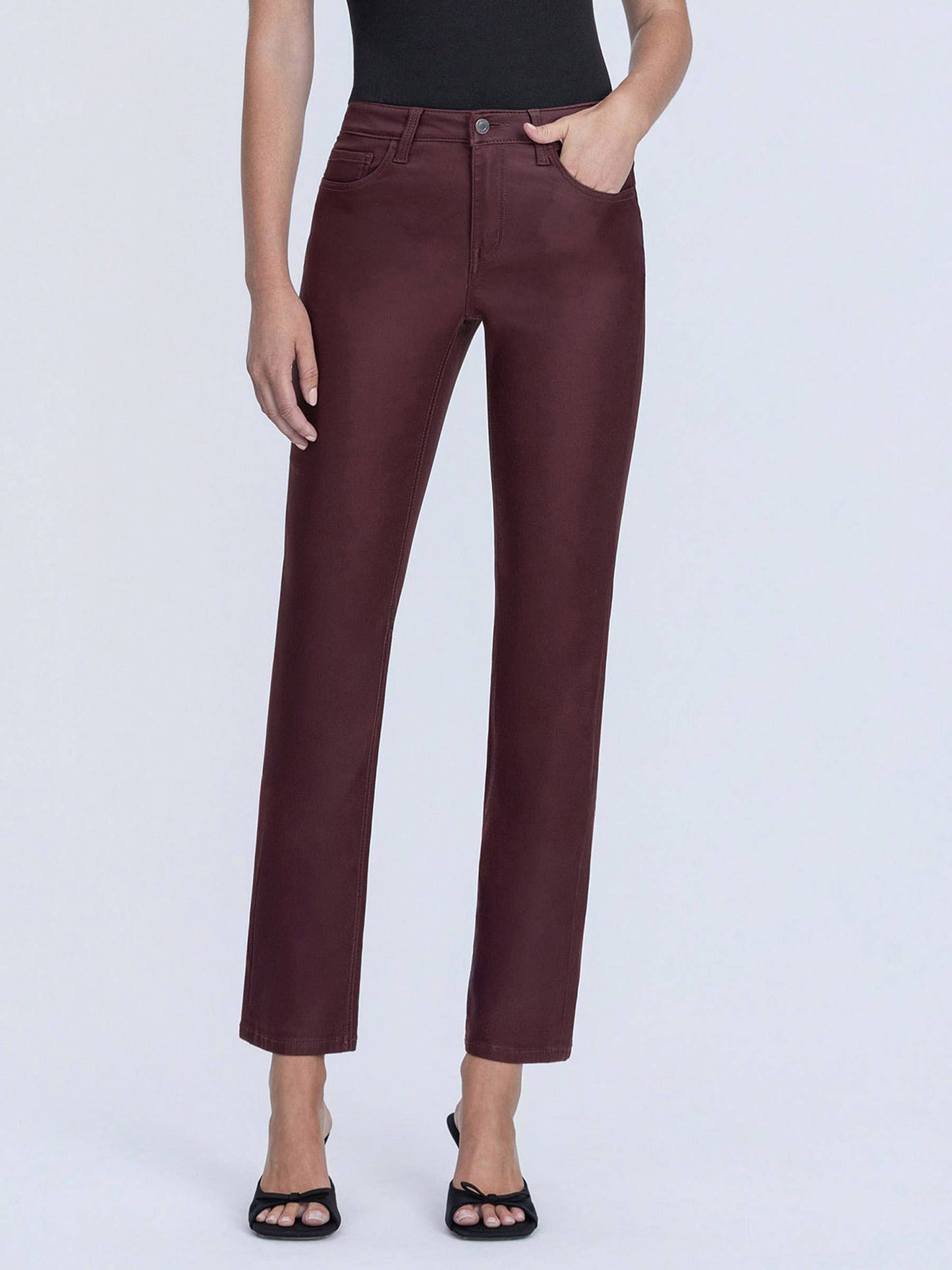Burgundy Coated Jeans