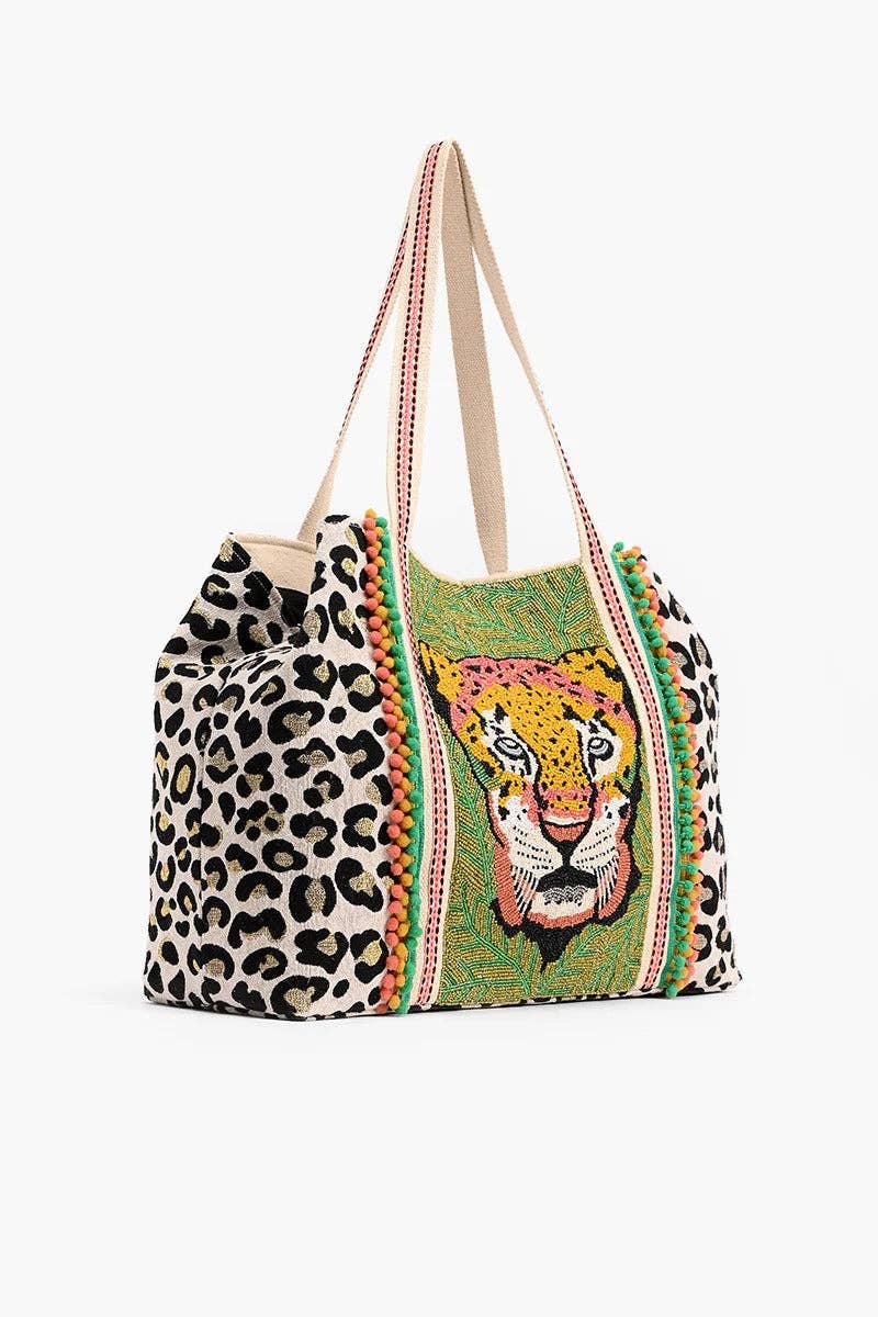 Leopard Embellished Tote