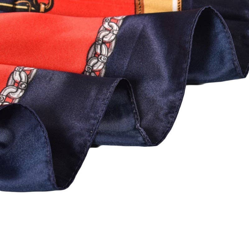 Horsebit Border Satin Scarf