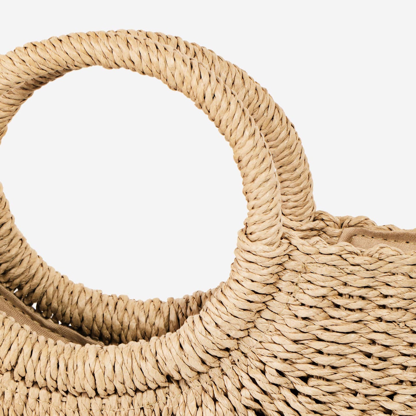 Half Moon Straw Tote Bag