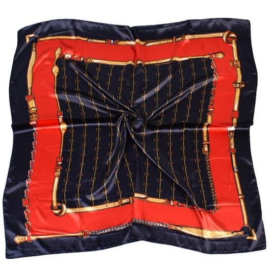 Horsebit Border Satin Scarf