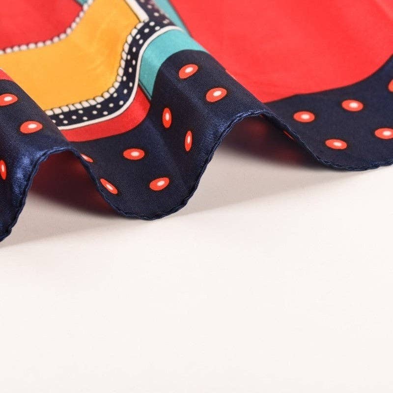 Abstract Belt Printed Satin Scarf
