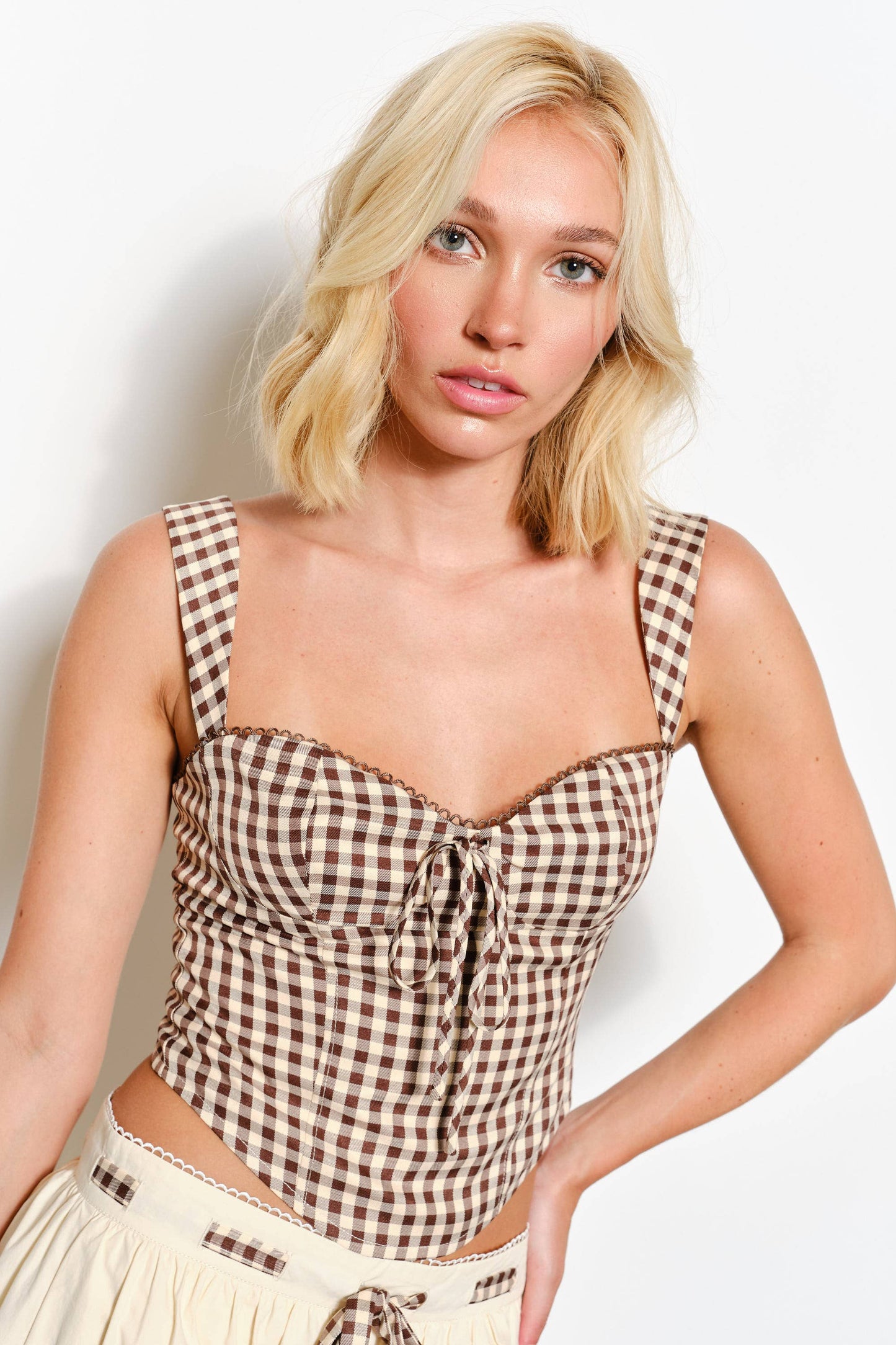 Gingham Bustier Top