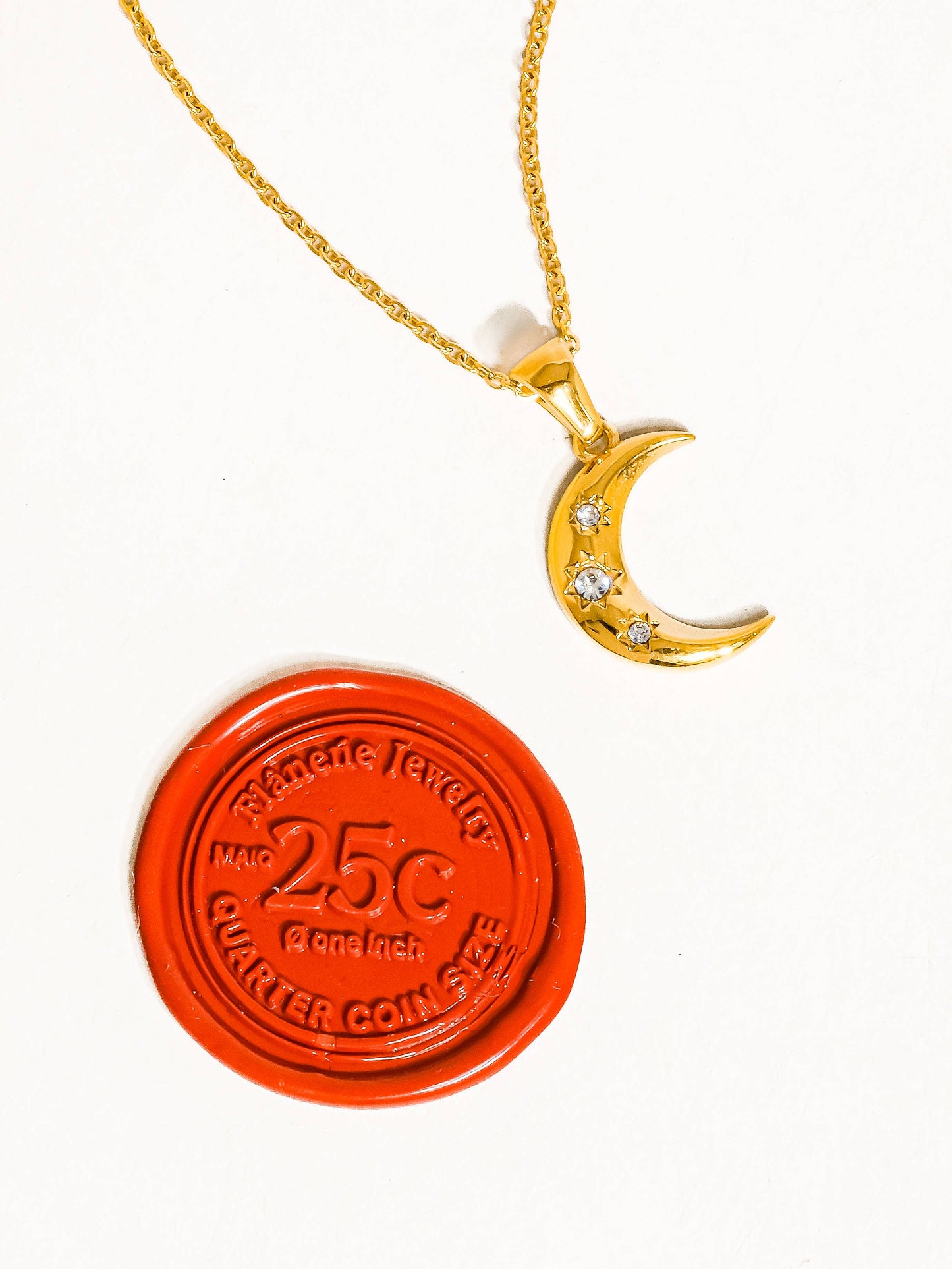 Half Moon CZ Necklace