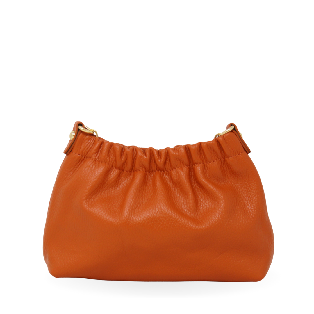 Italian Leather Ruched Clutch