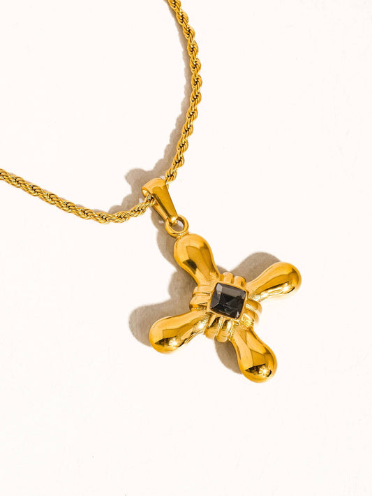 Stone Cross Necklace