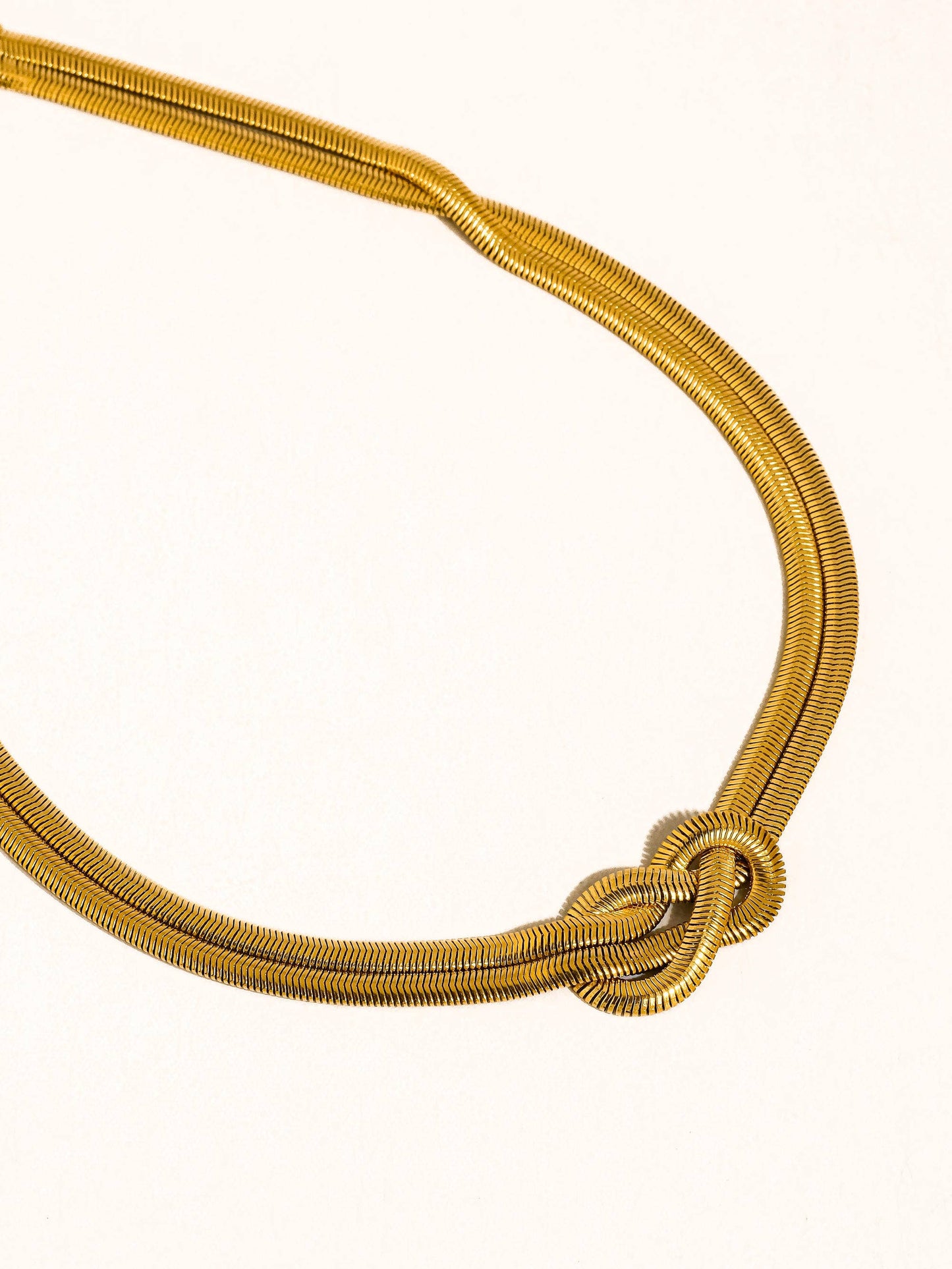 Gold Non-Tarnish Statement Knot Necklace