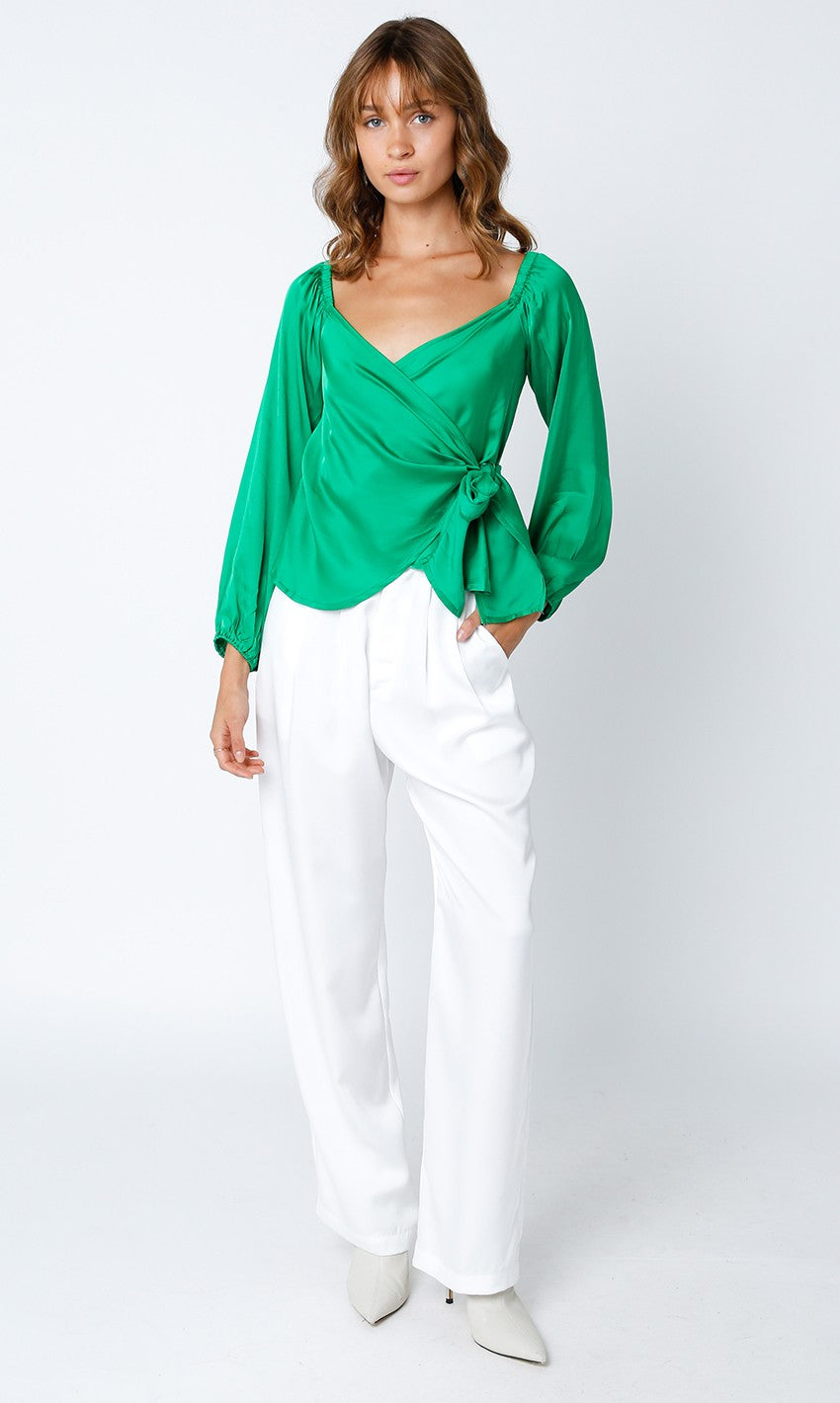 Satin Wrap Top