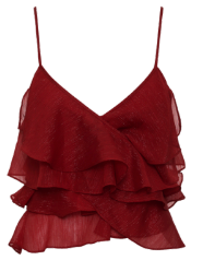 Lurex Ruffle Wrap Tank