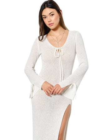 Tie-Front Knit Maxi Coverup - Verte Boutique