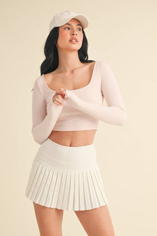 Long Sleeve Square Neck Top - Verte Boutique