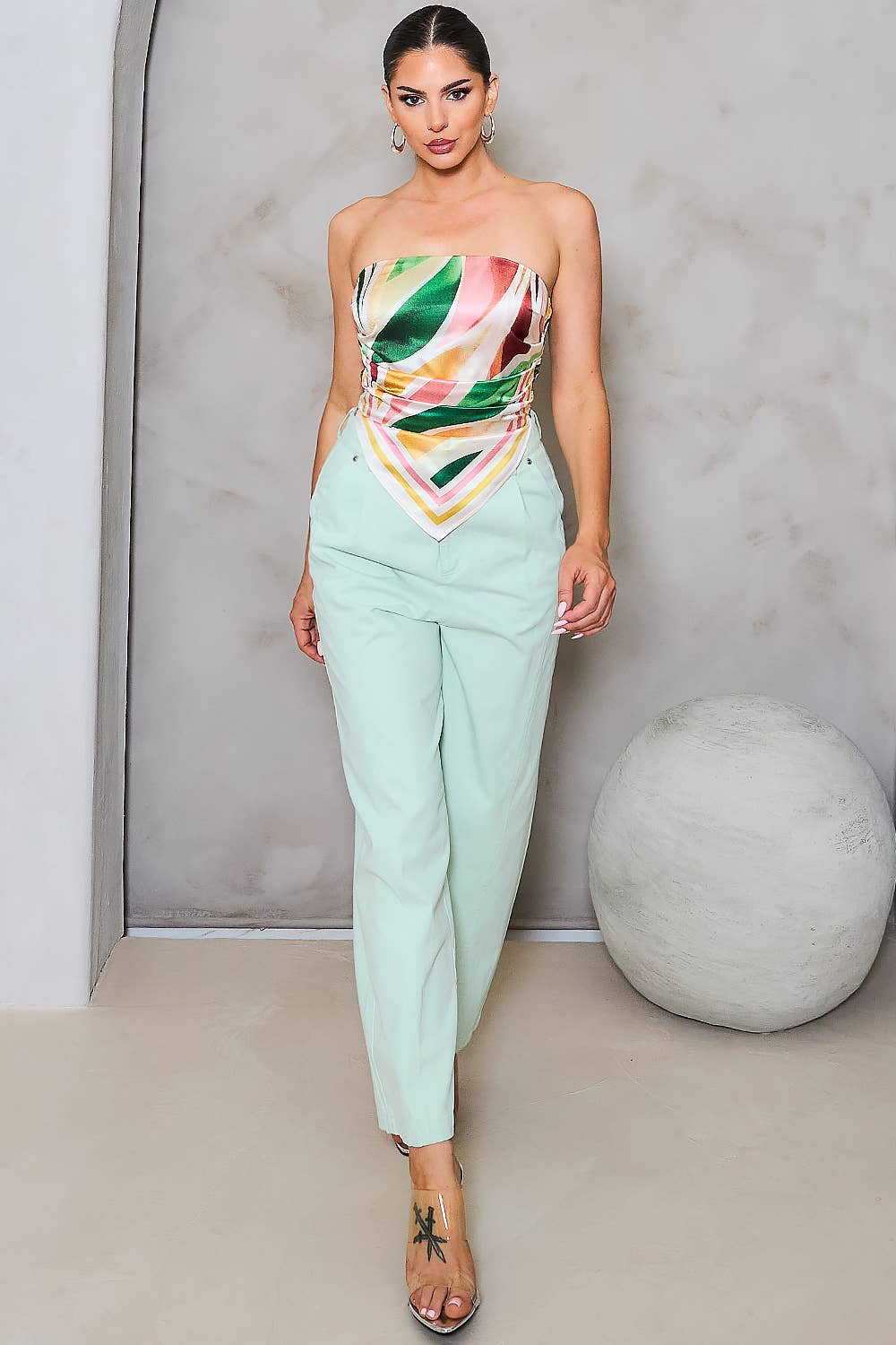 Satin Scarf Tube Top