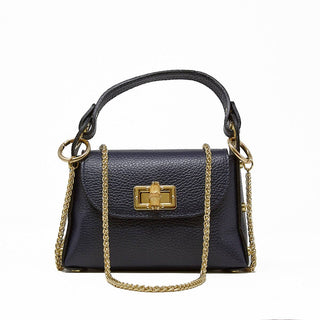 Mini Italian Leather Crossbody Bag with Bamboo Clasp - Verte Boutique