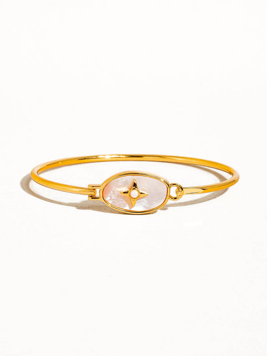 Gold Vintage Star Shell Bangle