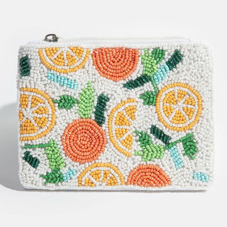 Zesty Lemon Seed Beaded Coin Purse - Verte Boutique