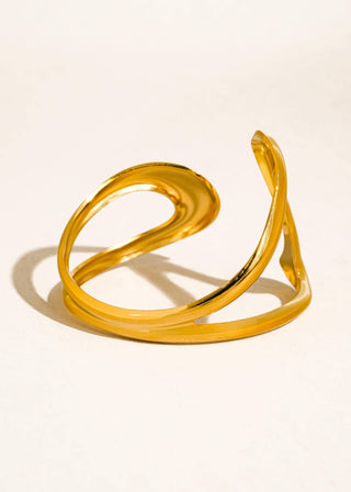 Hailen 18K Gold Abstract Cuff Bracelet | Waterproof & Non - Tarnish Statement Jewelry - Verte Boutique