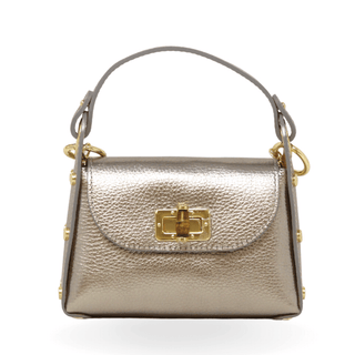 Mini Italian Leather Crossbody Bag with Bamboo Clasp - Verte Boutique