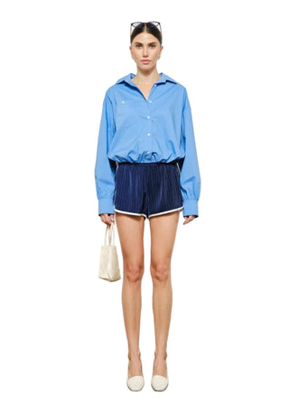 Modern Cotton Poplin Cropped Button - Down - Verte Boutique