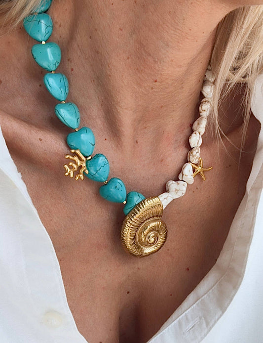 Gold Shell Statement Necklace