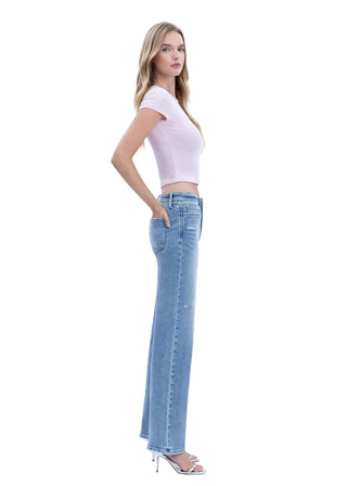 Mid Rise Slim Wide Jeans - Verte Boutique