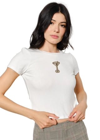 Beaded Martini Tee - Verte Boutique