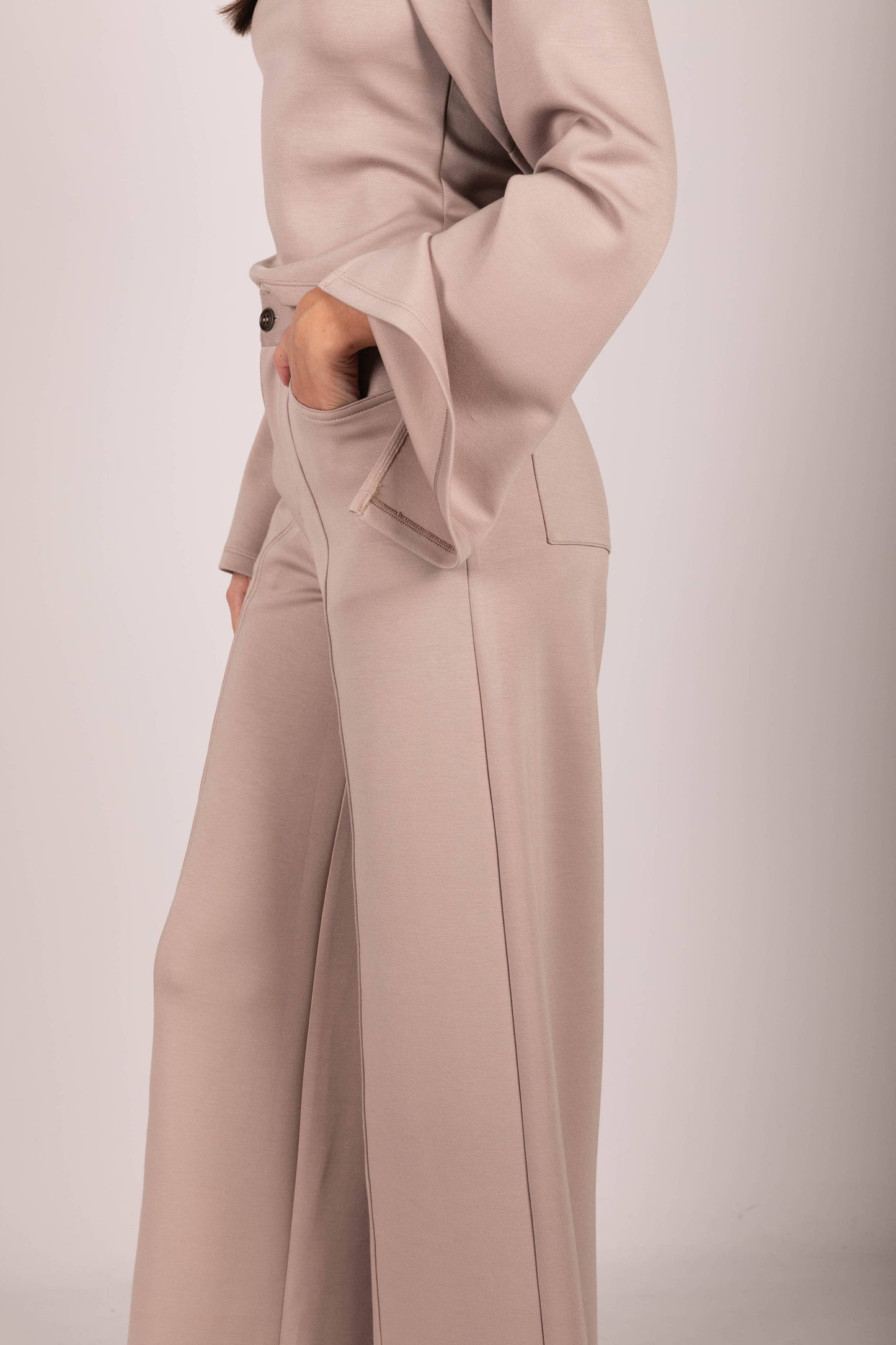 Butter Modal Pleated Wide Leg Trousers