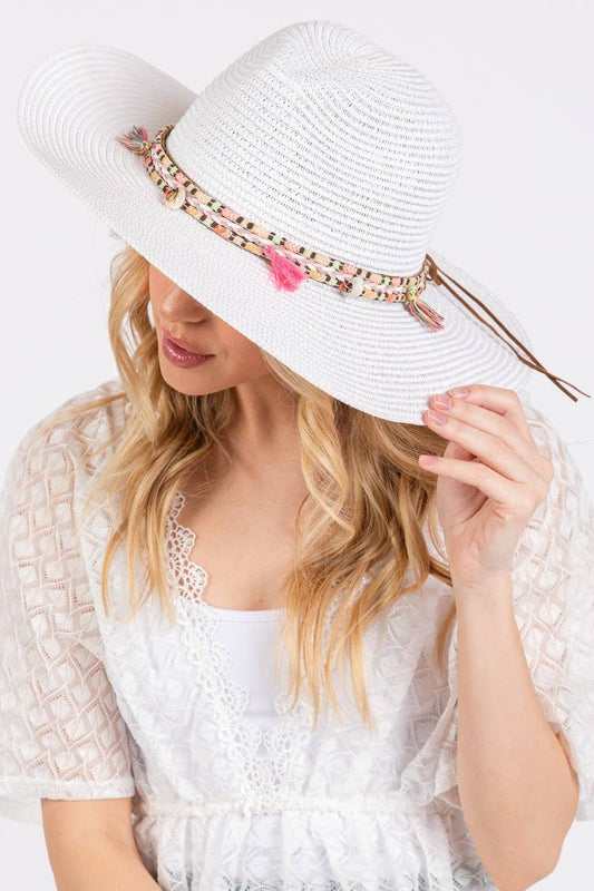 Boho Tassel Band Straw Hat