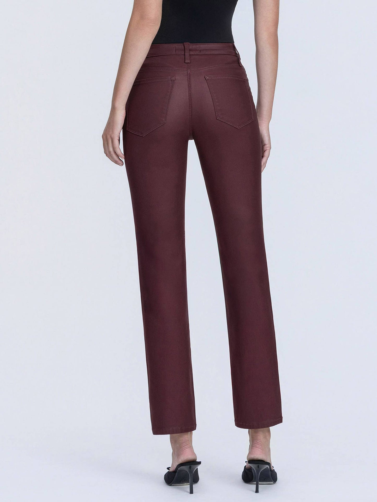 Burgundy Coated Jeans