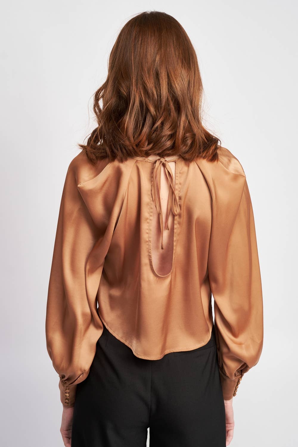 Long Sleeve Satin Blouse