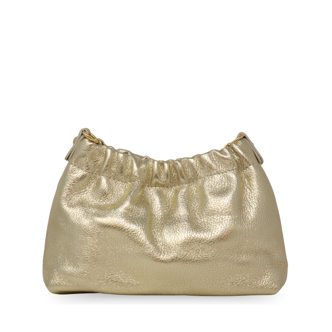 Italian Leather Ruched Clutch