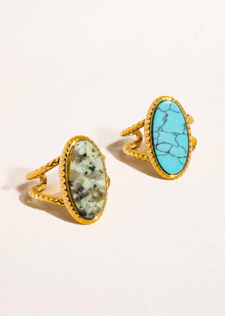 Turquoise Natural Stone Ring - Verte Boutique