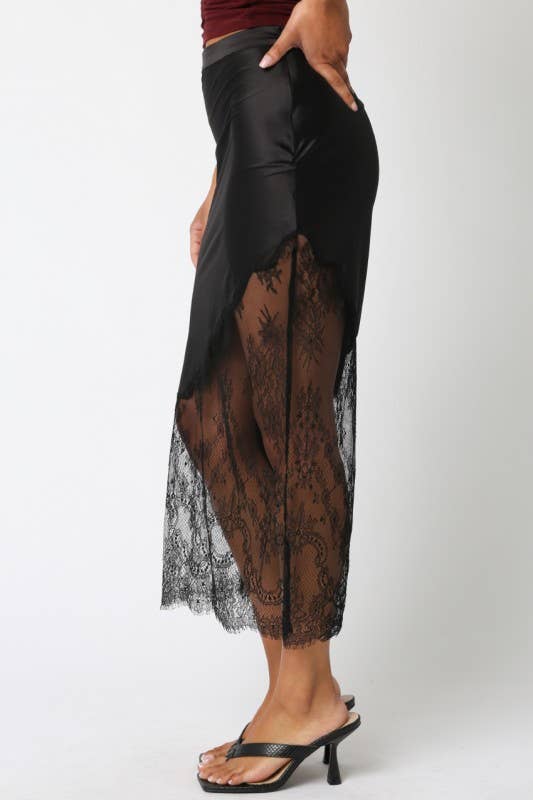 Satin & Lace Skirt