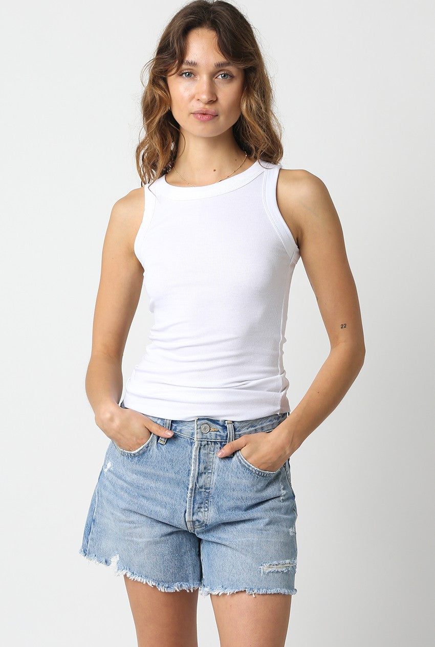 Ribbed Fitted Scoop Neck Tank