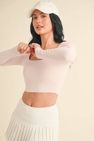 Long Sleeve Square Neck Top - Verte Boutique