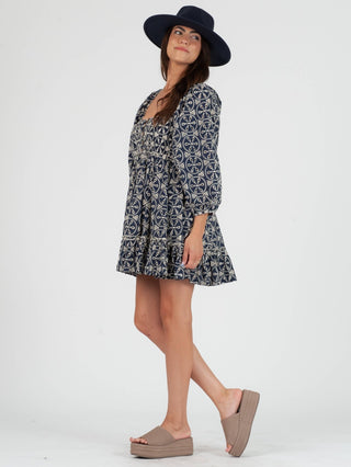 Puff Sleeve Eyelet Mini Dress - Verte Boutique