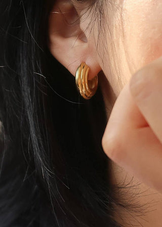 Juliette 18K Gold Chunky Hoop Earrings – Waterproof & Non - Tarnish Hoops - Verte Boutique